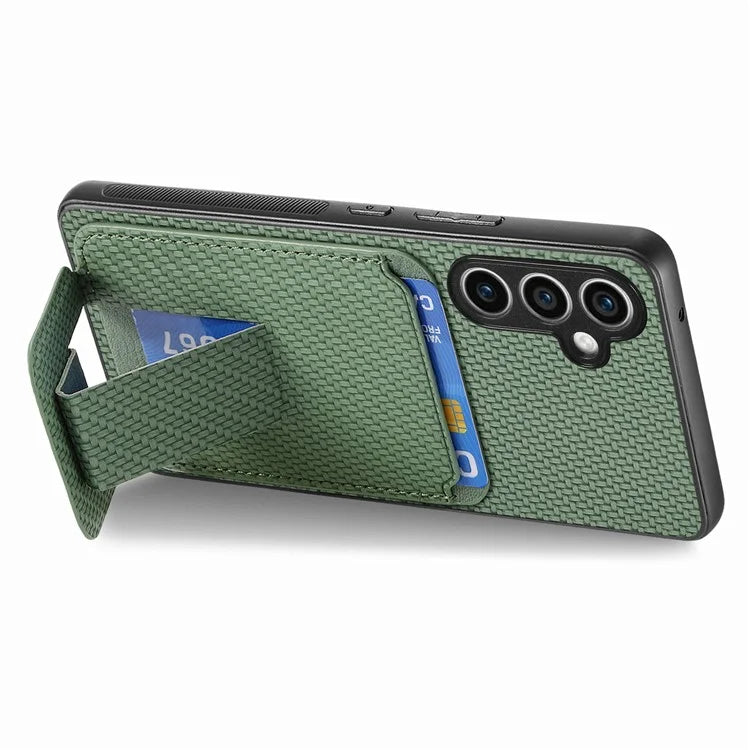 C1-11 for Samsung Galaxy S23 FE Case Carbon Fiber Texture Phone Kickstand Cover