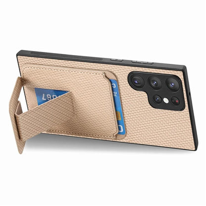 C1-11 for Samsung Galaxy S23 Ultra Phone Case Card Holder Leather+TPU Cover
