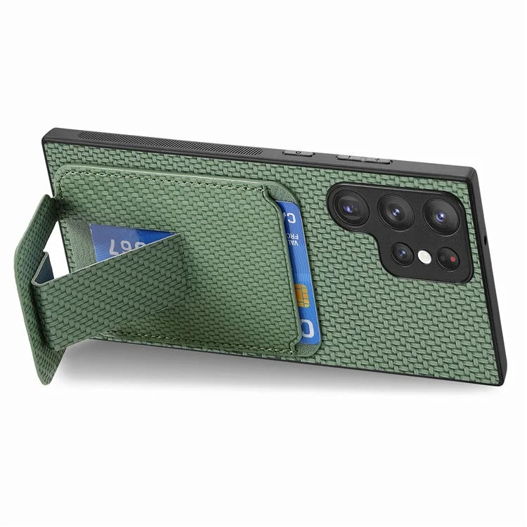 C1-11 for Samsung Galaxy S23 Ultra Phone Case Card Holder Leather+TPU Cover