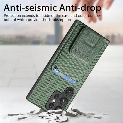 C1-11 for Samsung Galaxy S23 Ultra Phone Case Card Holder Leather+TPU Cover