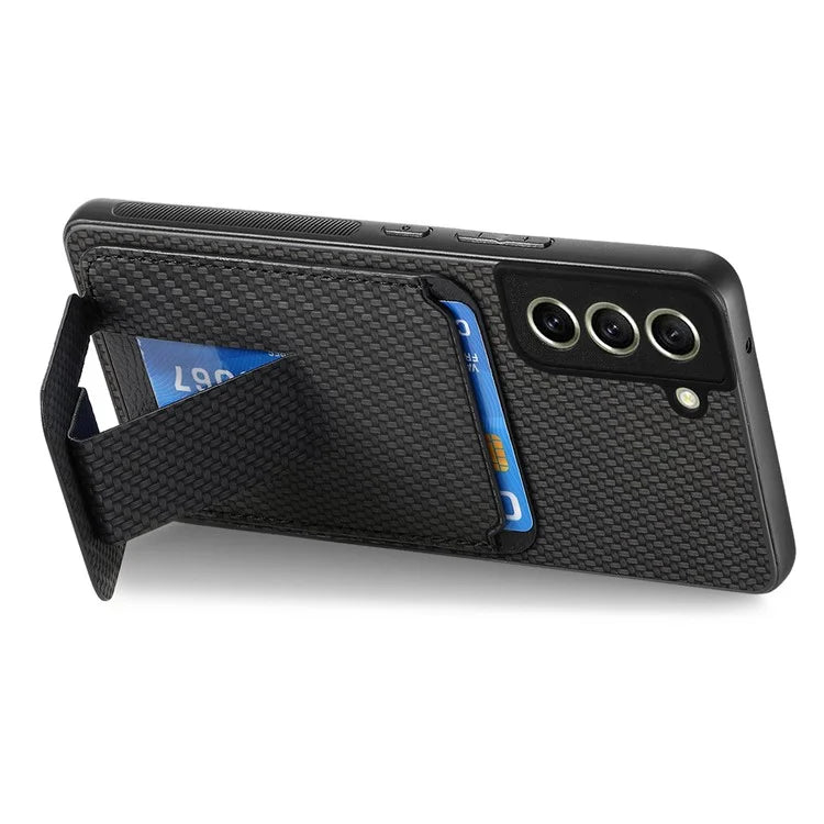 C1-11 for Samsung Galaxy S21 FE 5G Case Card Slots Phone Cover Folding Kickstand