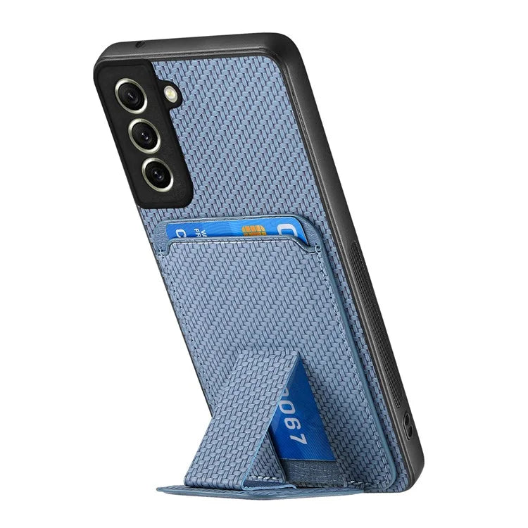 C1-11 for Samsung Galaxy S21 FE 5G Case Card Slots Phone Cover Folding Kickstand