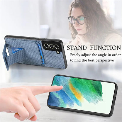 C1-11 for Samsung Galaxy S21 FE 5G Case Card Slots Phone Cover Folding Kickstand