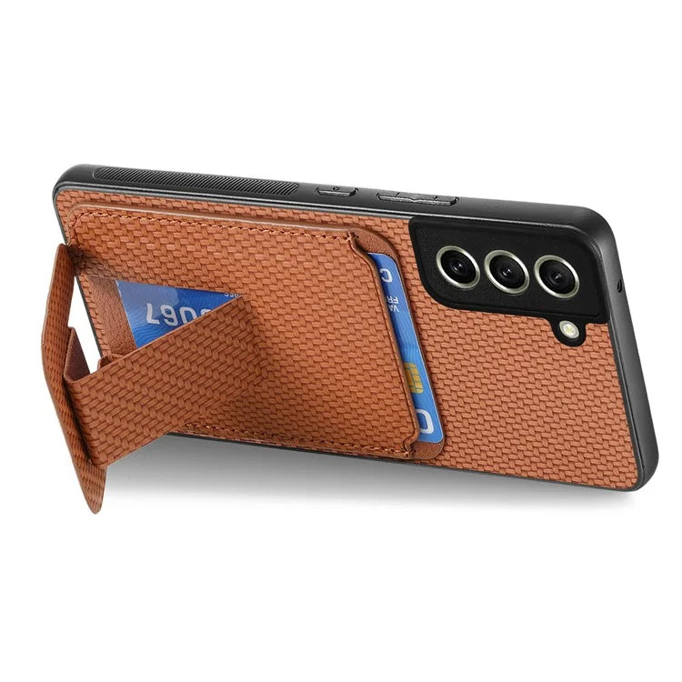 C1-11 for Samsung Galaxy S21 FE 5G Case Card Slots Phone Cover Folding Kickstand