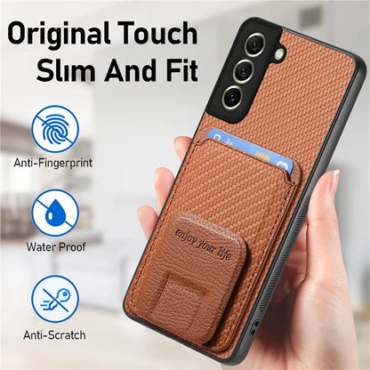 C1-11 for Samsung Galaxy S21 FE 5G Case Card Slots Phone Cover Folding Kickstand