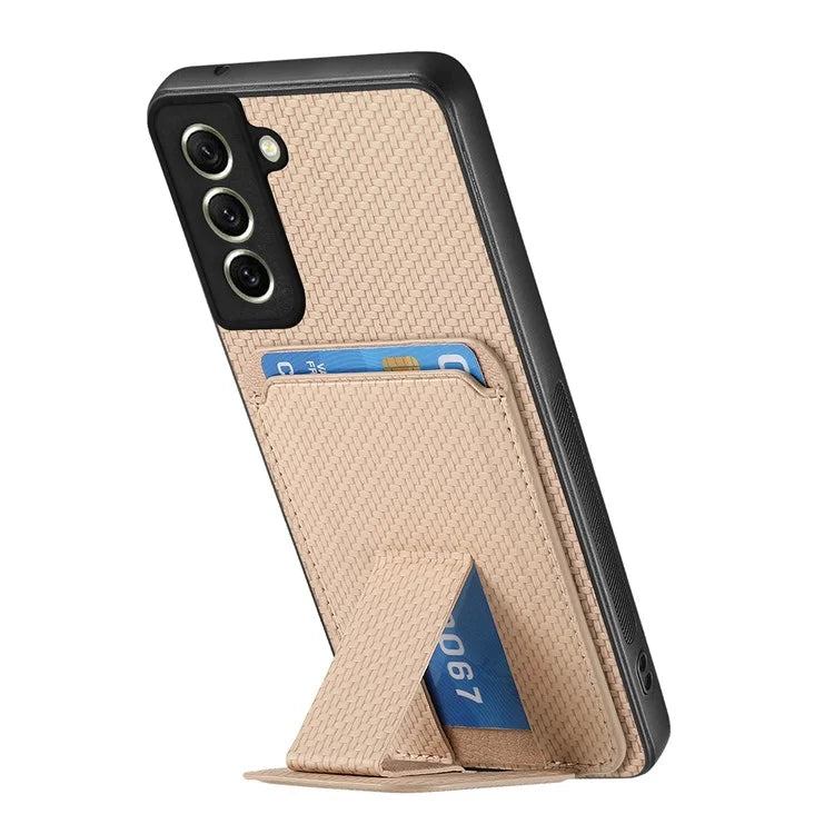 C1-11 for Samsung Galaxy S21 FE 5G Case Card Slots Phone Cover Folding Kickstand