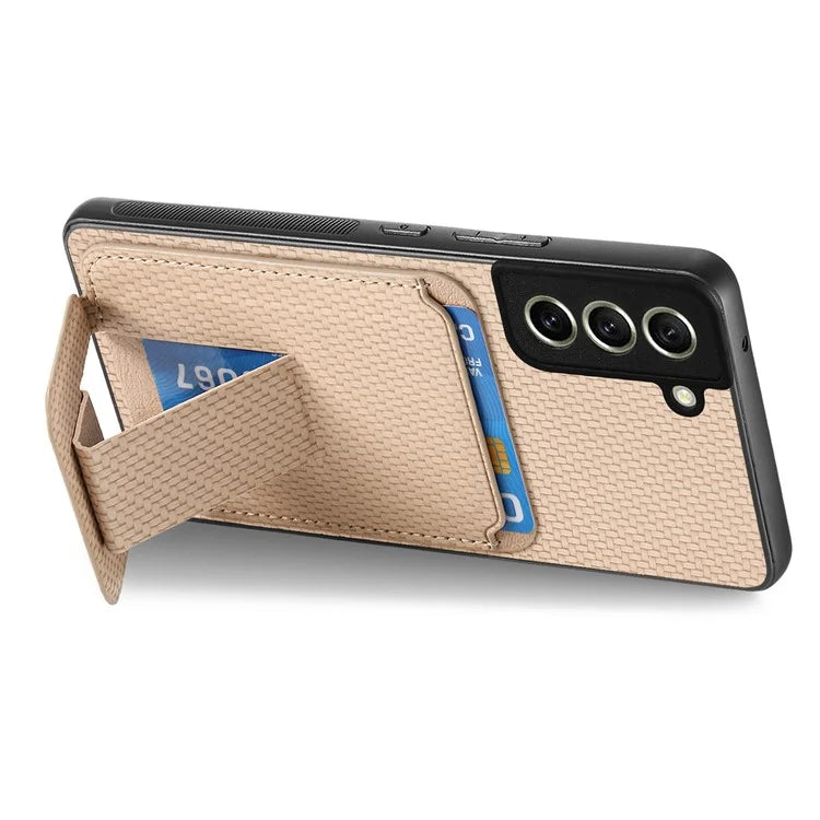 C1-11 for Samsung Galaxy S21 FE 5G Case Card Slots Phone Cover Folding Kickstand