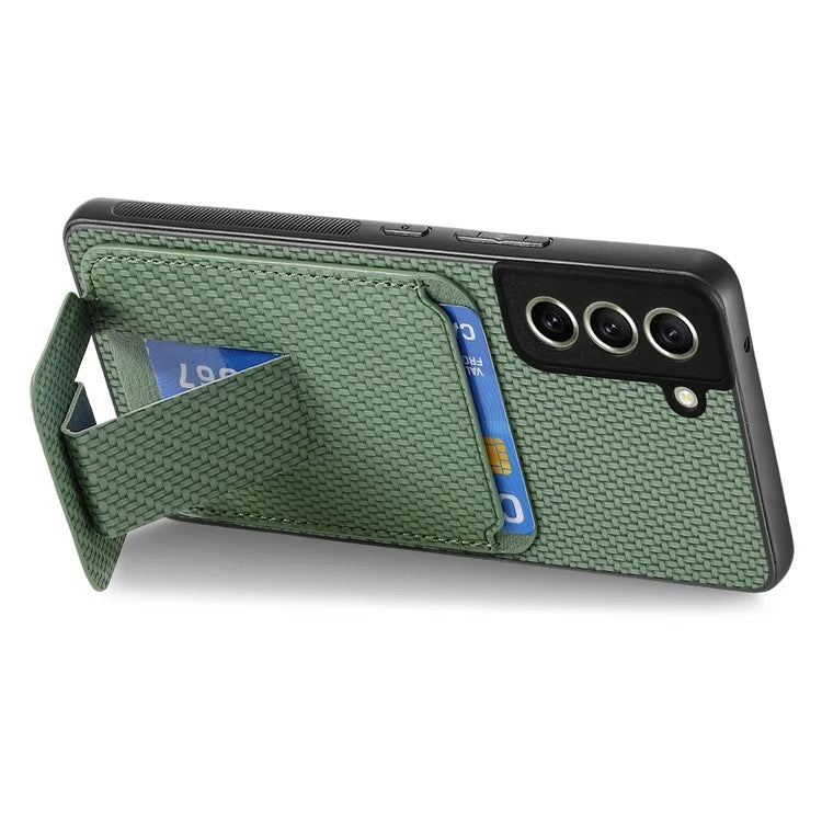 C1-11 for Samsung Galaxy S21 FE 5G Case Card Slots Phone Cover Folding Kickstand
