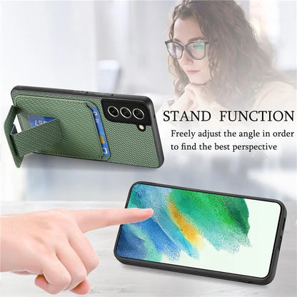 C1-11 for Samsung Galaxy S21 FE 5G Case Card Slots Phone Cover Folding Kickstand
