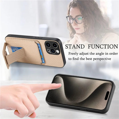 C1-11 for iPhone 15 Pro Phone Case with Card Slots Support Magnetic Car Mount