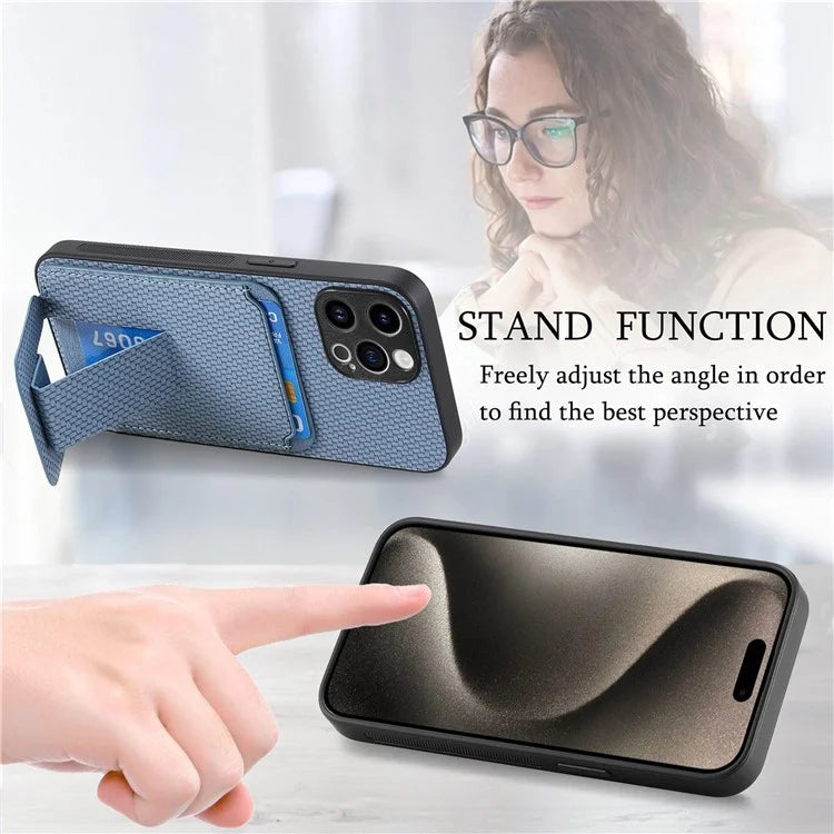 C1-11 for iPhone 15 Pro Phone Case with Card Slots Support Magnetic Car Mount