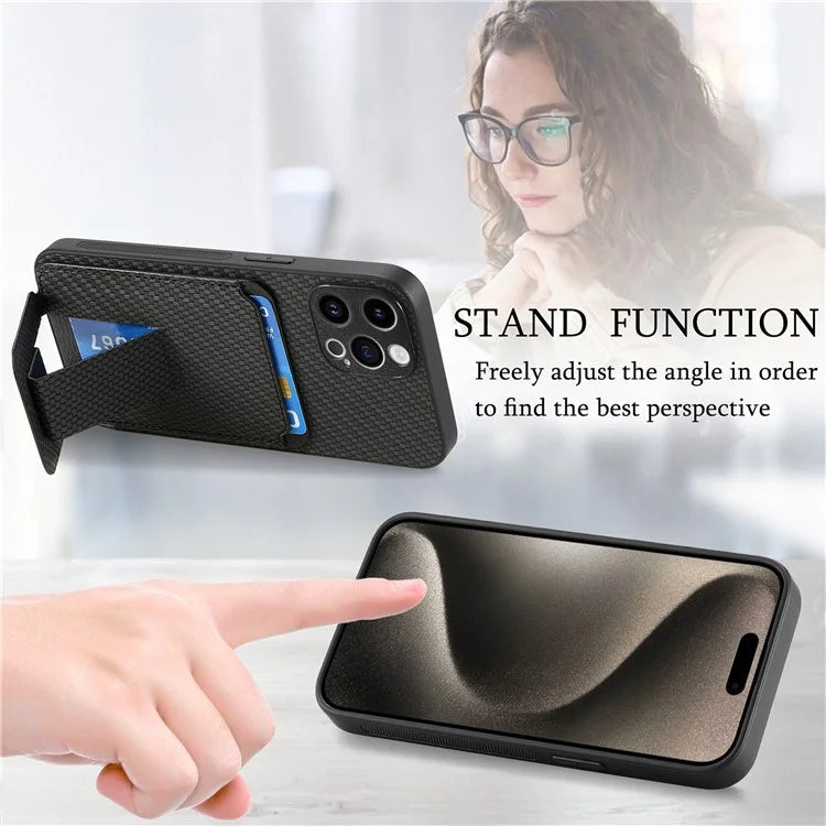 C1-11 for iPhone 15 Pro Phone Case with Card Slots Support Magnetic Car Mount