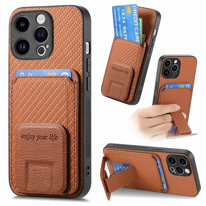 C1-11 for iPhone 15 Pro Phone Case with Card Slots Support Magnetic Car Mount