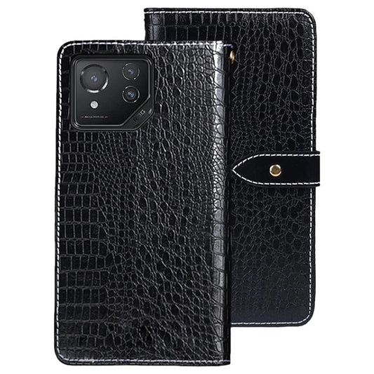 IDEWEI For Asus ROG Phone 8 5G / Phone 8 Pro 5G / Phone 8 Pro 5G Leather Case Crocodile Texture Card Slots Cover