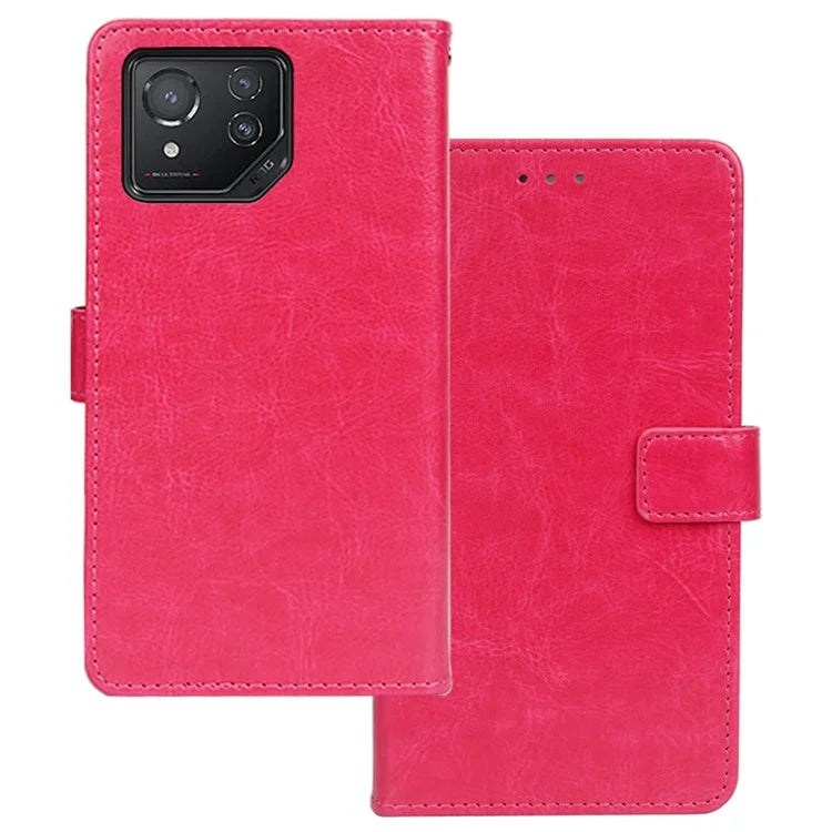 IDEWEI For Asus ROG Phone 8 5G / Phone 8 Pro 5G Wallet Case Leather Crazy Horse Texture Phone Protector
