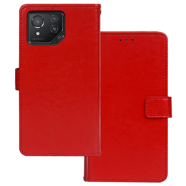 IDEWEI For Asus ROG Phone 8 5G / Phone 8 Pro 5G Wallet Case Leather Crazy Horse Texture Phone Protector