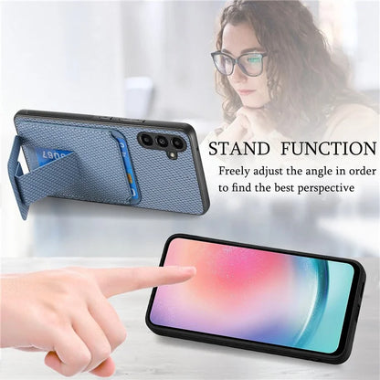 C1-11 for Samsung Galaxy A24 4G (162.1 x 77.6 x 8.3mm) Case Anti-drop Leather Coated TPU Kickstand Cover