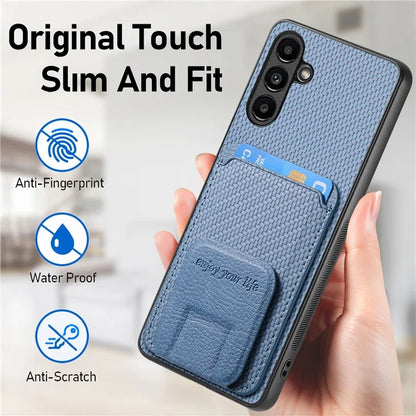 C1-11 for Samsung Galaxy A24 4G (162.1 x 77.6 x 8.3mm) Case Anti-drop Leather Coated TPU Kickstand Cover