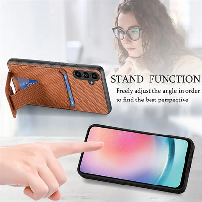 C1-11 for Samsung Galaxy A24 4G (162.1 x 77.6 x 8.3mm) Case Anti-drop Leather Coated TPU Kickstand Cover