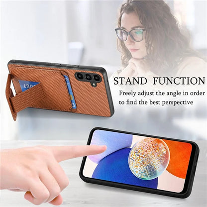 C1-11 for Samsung Galaxy A14 5G Case Leather Coated TPU Kickstand Cell Phone Cover