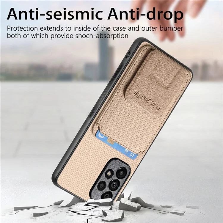 C1-11 for Samsung Galaxy A53 5G Case Leather Coated TPU Card Slot Back Cover
