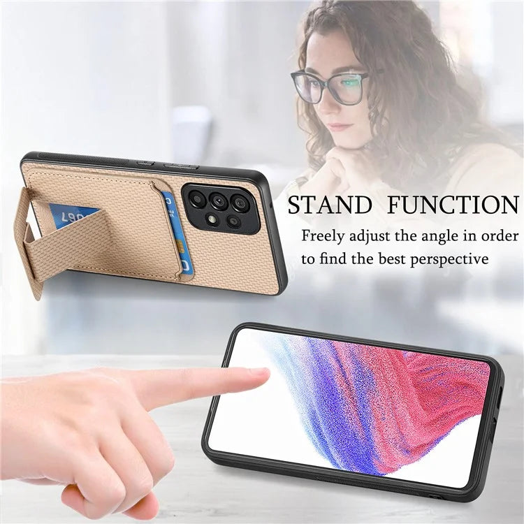 C1-11 for Samsung Galaxy A53 5G Case Leather Coated TPU Card Slot Back Cover