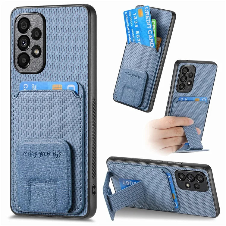 C1-11 for Samsung Galaxy A53 5G Case Leather Coated TPU Card Slot Back Cover