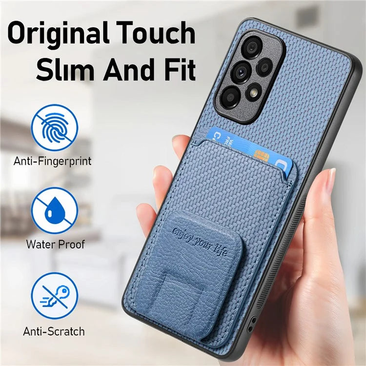 C1-11 for Samsung Galaxy A53 5G Case Leather Coated TPU Card Slot Back Cover