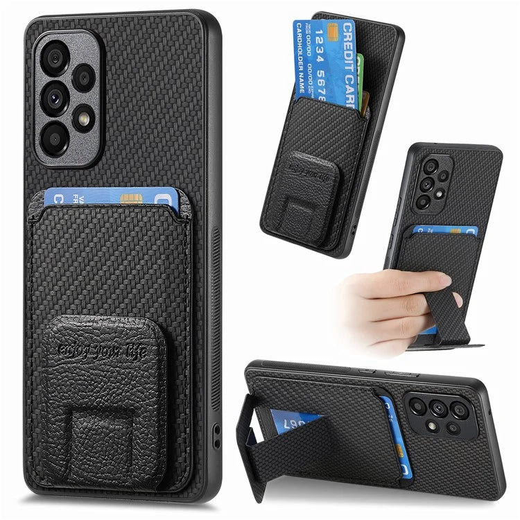 C1-11 for Samsung Galaxy A53 5G Case Leather Coated TPU Card Slot Back Cover