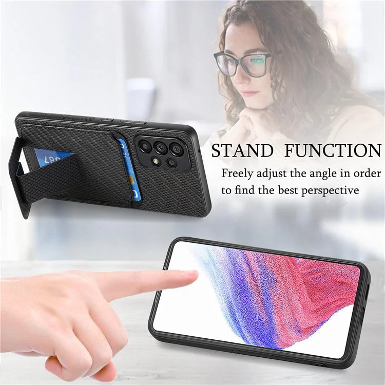 C1-11 for Samsung Galaxy A53 5G Case Leather Coated TPU Card Slot Back Cover