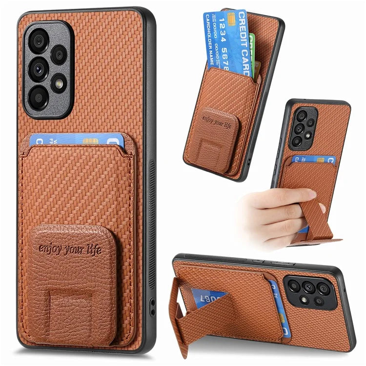C1-11 for Samsung Galaxy A53 5G Case Leather Coated TPU Card Slot Back Cover