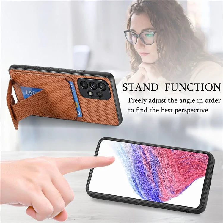 C1-11 for Samsung Galaxy A53 5G Case Leather Coated TPU Card Slot Back Cover