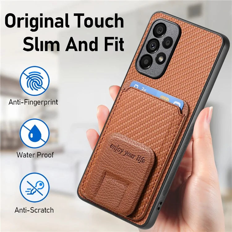 C1-11 for Samsung Galaxy A53 5G Case Leather Coated TPU Card Slot Back Cover