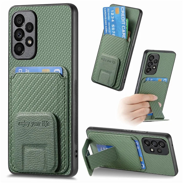 C1-11 for Samsung Galaxy A53 5G Case Leather Coated TPU Card Slot Back Cover