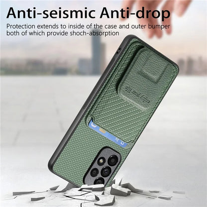 C1-11 for Samsung Galaxy A53 5G Case Leather Coated TPU Card Slot Back Cover