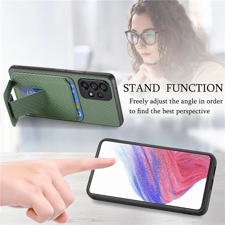 C1-11 for Samsung Galaxy A53 5G Case Leather Coated TPU Card Slot Back Cover