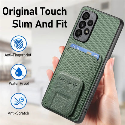 C1-11 for Samsung Galaxy A53 5G Case Leather Coated TPU Card Slot Back Cover
