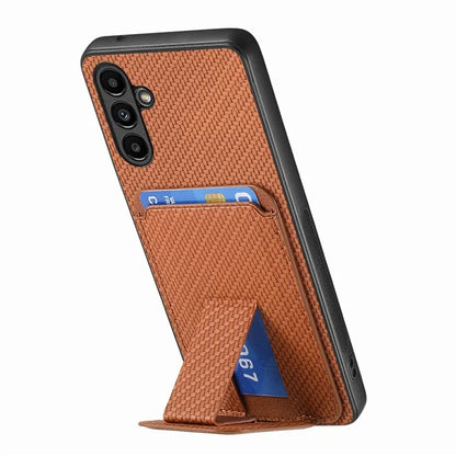 C1-11 for Samsung Galaxy A34 5G Cell Phone Case Carbon Fiber Texture Kickstand Shell