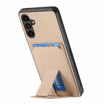 C1-11 for Samsung Galaxy A34 5G Cell Phone Case Carbon Fiber Texture Kickstand Shell