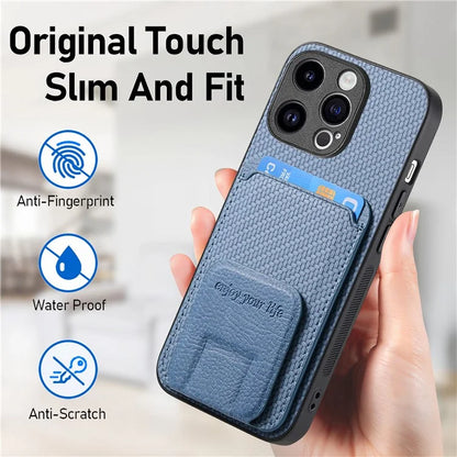 C1-11 for iPhone 12 Pro 6.1 inch Case Card Slot Phone Shell Support Magnetic Car Mount