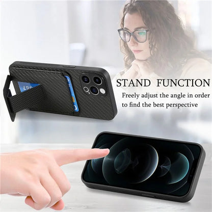 C1-11 for iPhone 12 Pro 6.1 inch Case Card Slot Phone Shell Support Magnetic Car Mount