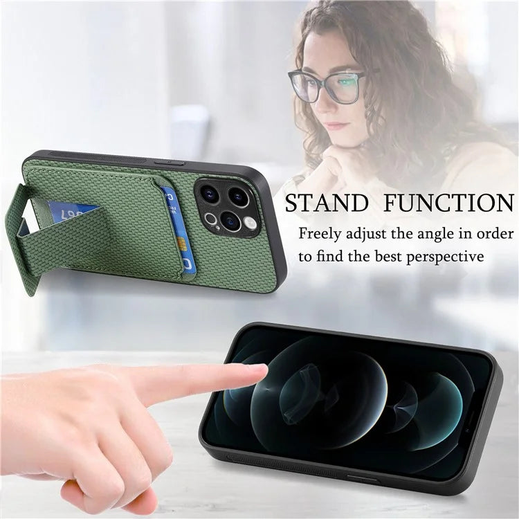 C1-11 for iPhone 12 Pro 6.1 inch Case Card Slot Phone Shell Support Magnetic Car Mount