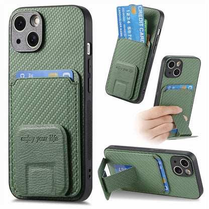 C1-11 for iPhone 14 Plus Cell Phone Case TPU+PU Leather Cover Support Magnetic Car Mount
