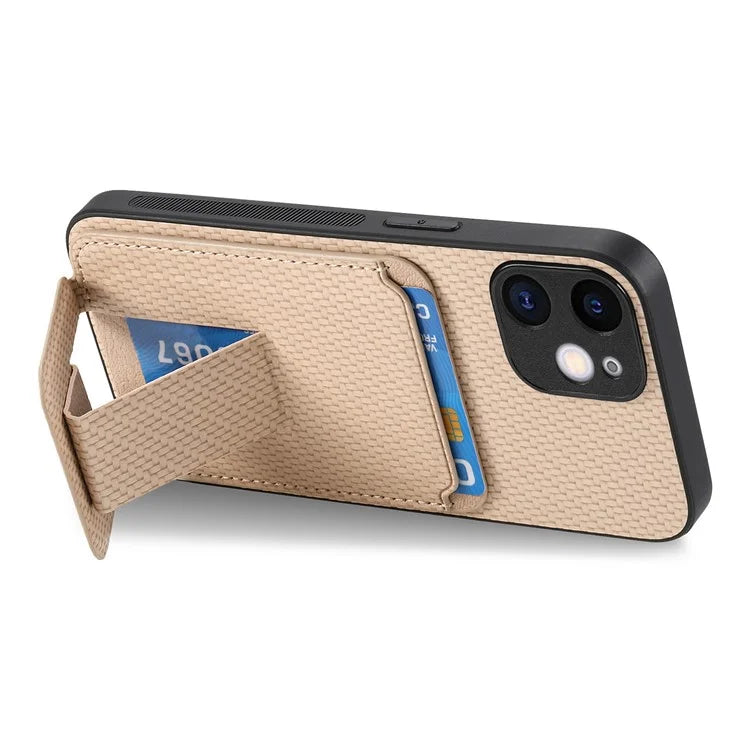 C1-11 for iPhone 11 Case Kickstand Carbon Fiber Texture Smart Phone Cover