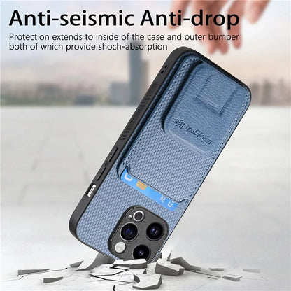 C1-11 for iPhone 12 Pro Max 6.7 inch Cell Phone Case Card Slot Leather+TPU Shell
