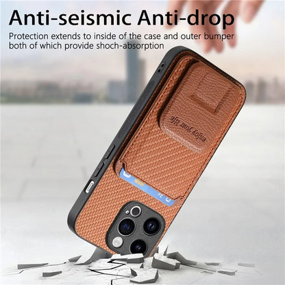 C1-11 for iPhone 12 Pro Max 6.7 inch Cell Phone Case Card Slot Leather+TPU Shell