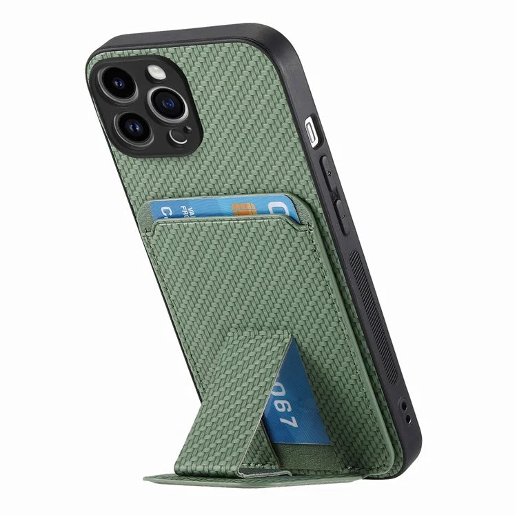 C1-11 for iPhone 12 Pro Max 6.7 inch Cell Phone Case Card Slot Leather+TPU Shell