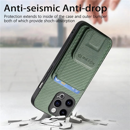 C1-11 for iPhone 12 Pro Max 6.7 inch Cell Phone Case Card Slot Leather+TPU Shell