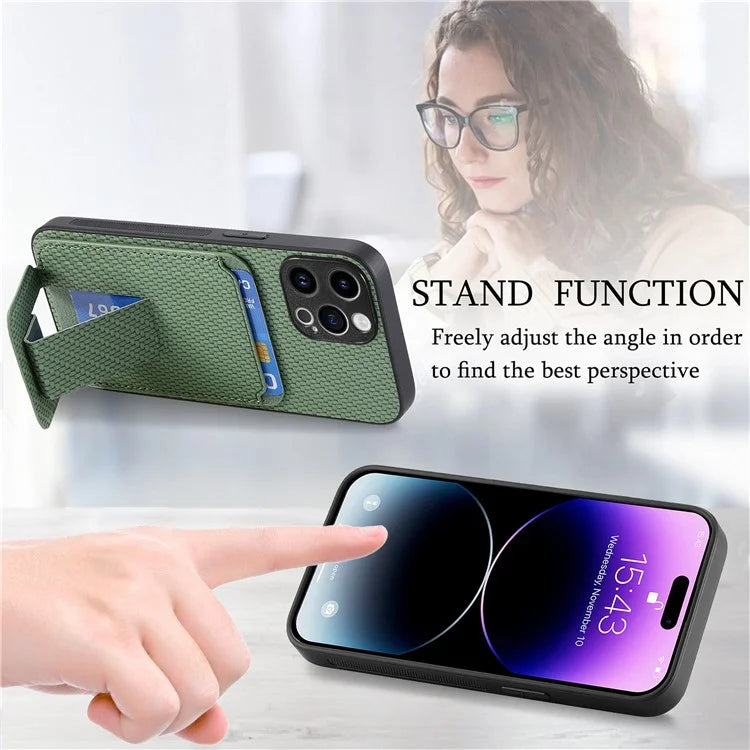 C1-11 for iPhone 14 Pro Case TPU+PU Leather Folding Kickstand Protective Cover