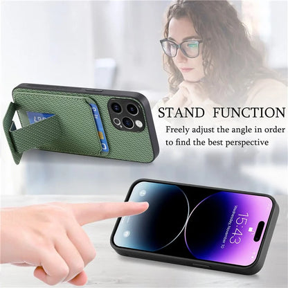 C1-11 for iPhone 14 Pro Case TPU+PU Leather Folding Kickstand Protective Cover